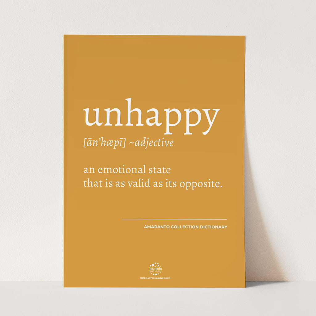 Conscious Dictionary Poster - Unhappy