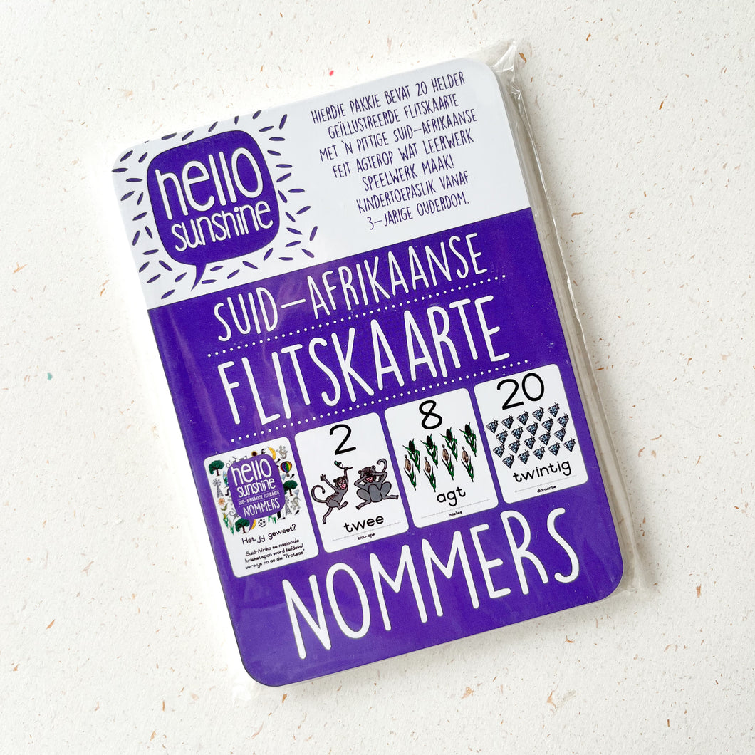 South African Nommer Flashcards - Afrikaans