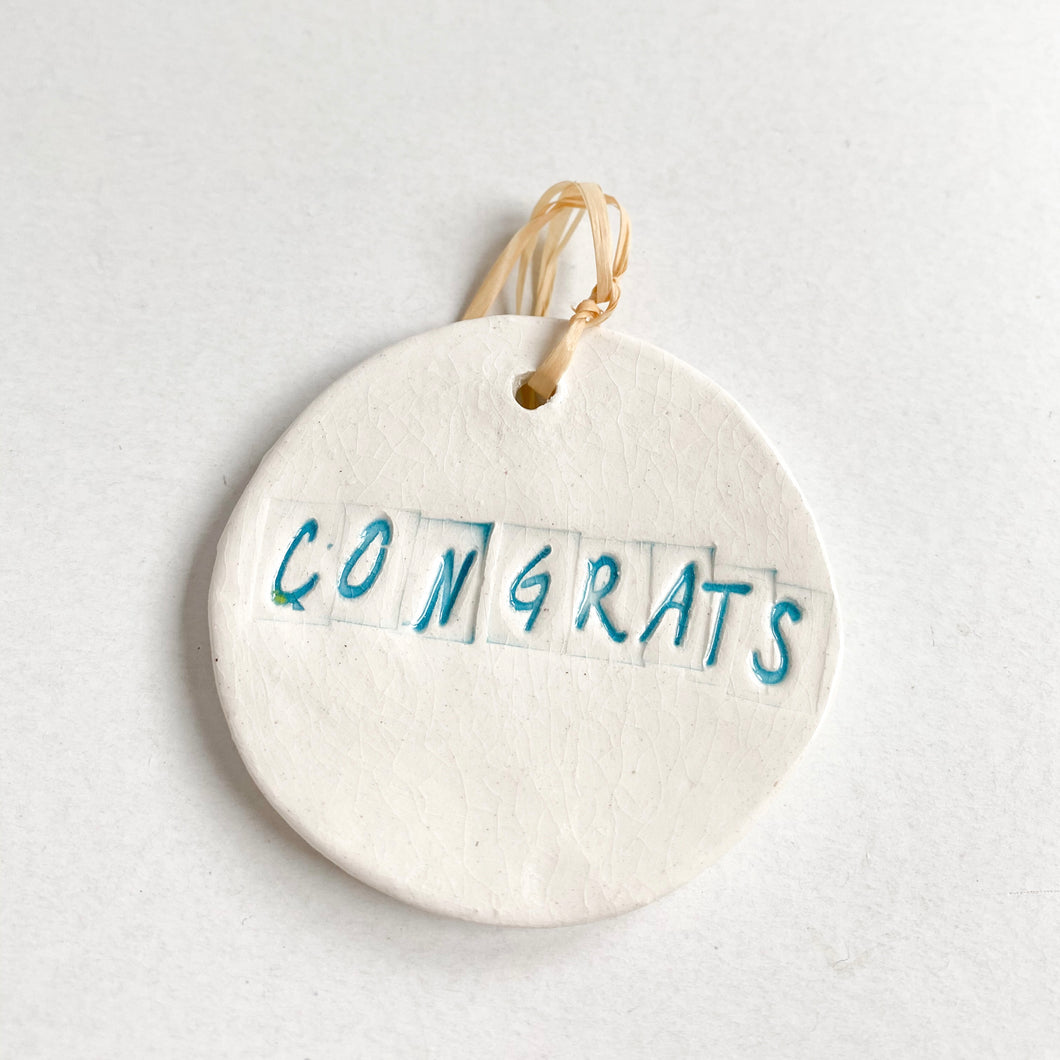 (Re)-Gift Tags - Congrats (Blue) 5.5cm