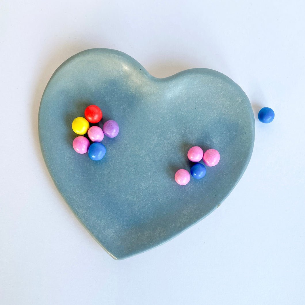 Ceramic Heart Plate - Blue