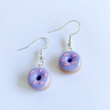 Load image into Gallery viewer, Purple Donut Dangle Earrings
