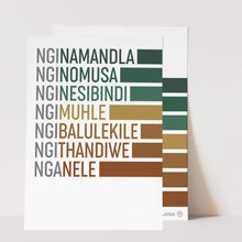 Load image into Gallery viewer, Self Affirmations Poster Set - isiZulu (A3) Autumn
