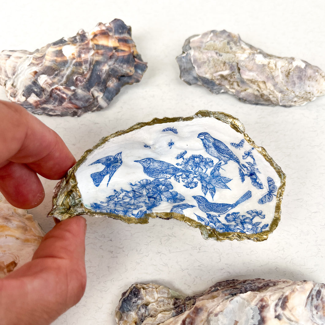 Decoupage Oyster Shell