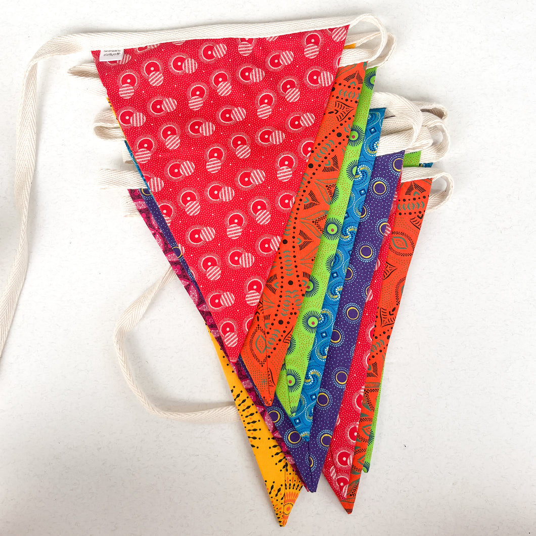 Rainbow Shweshwe Bunting Banner - Large Flags