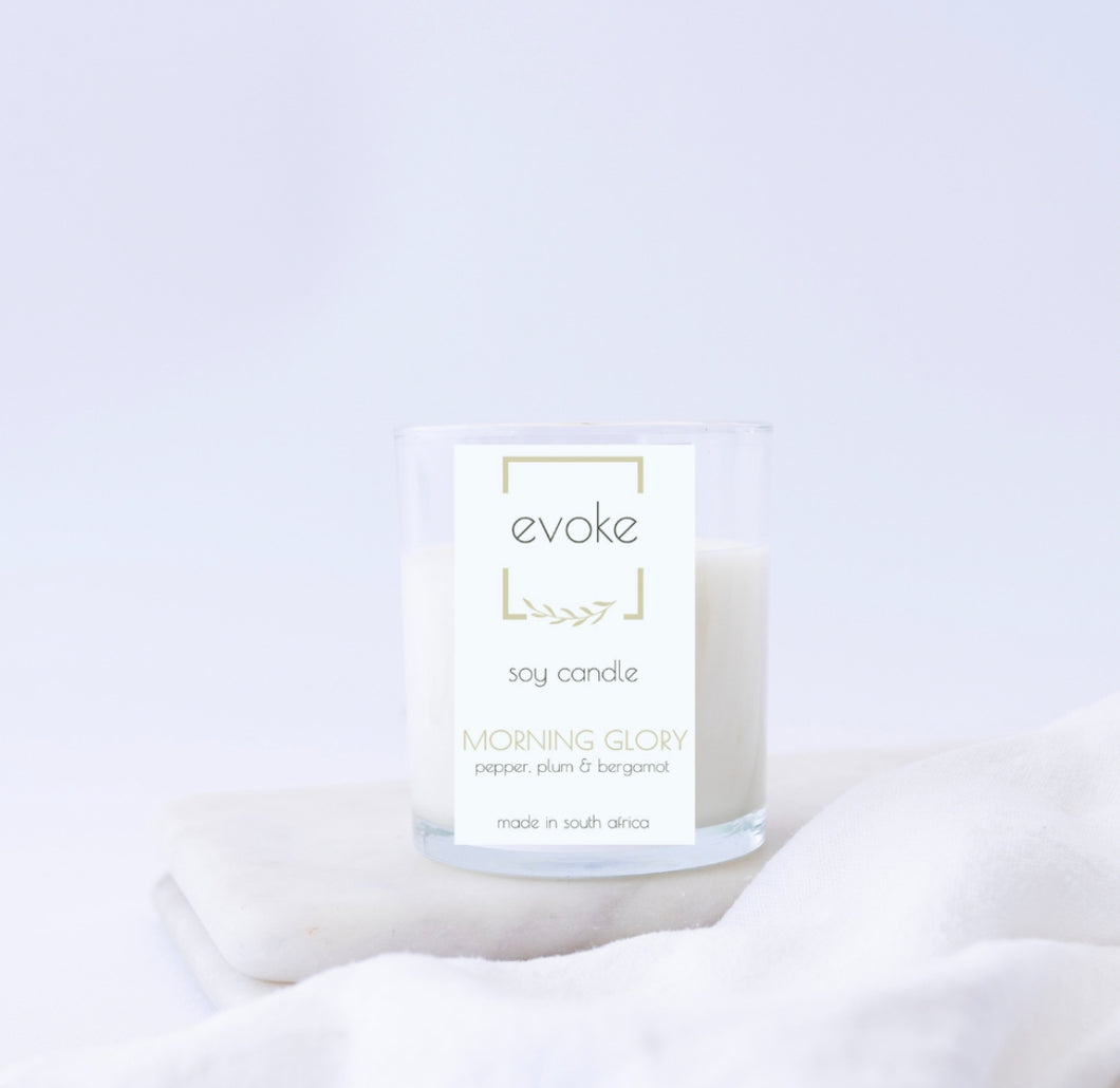 Scented Soy Candle - Morning Glory (Pepper, Plum and Bergamot)