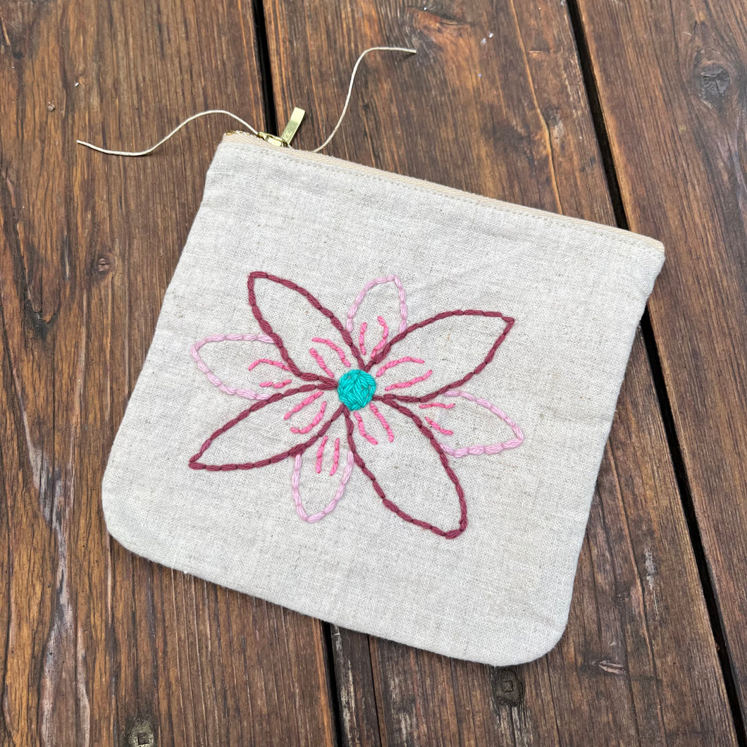 Hemp Hand Embroidered Pouch