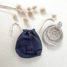 Load image into Gallery viewer, Hemp Scrubbies and Gift Bag - Navy Blue

