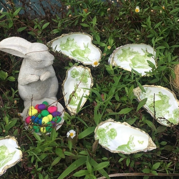 Easter Decoupage Oyster Shell