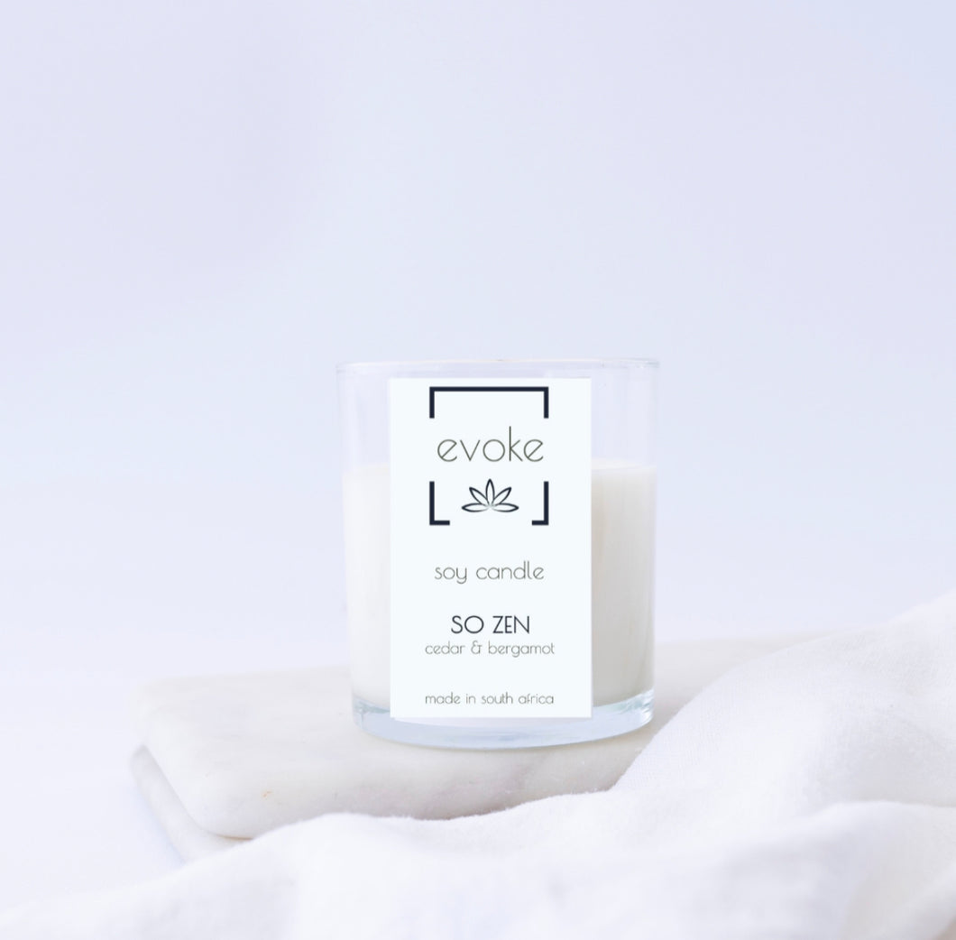 Scented Soy Candle - So Zen (Cedar and Bergamot)