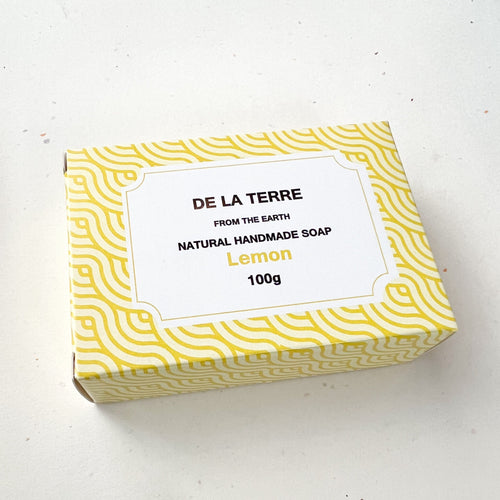 lemon handmade soap in box