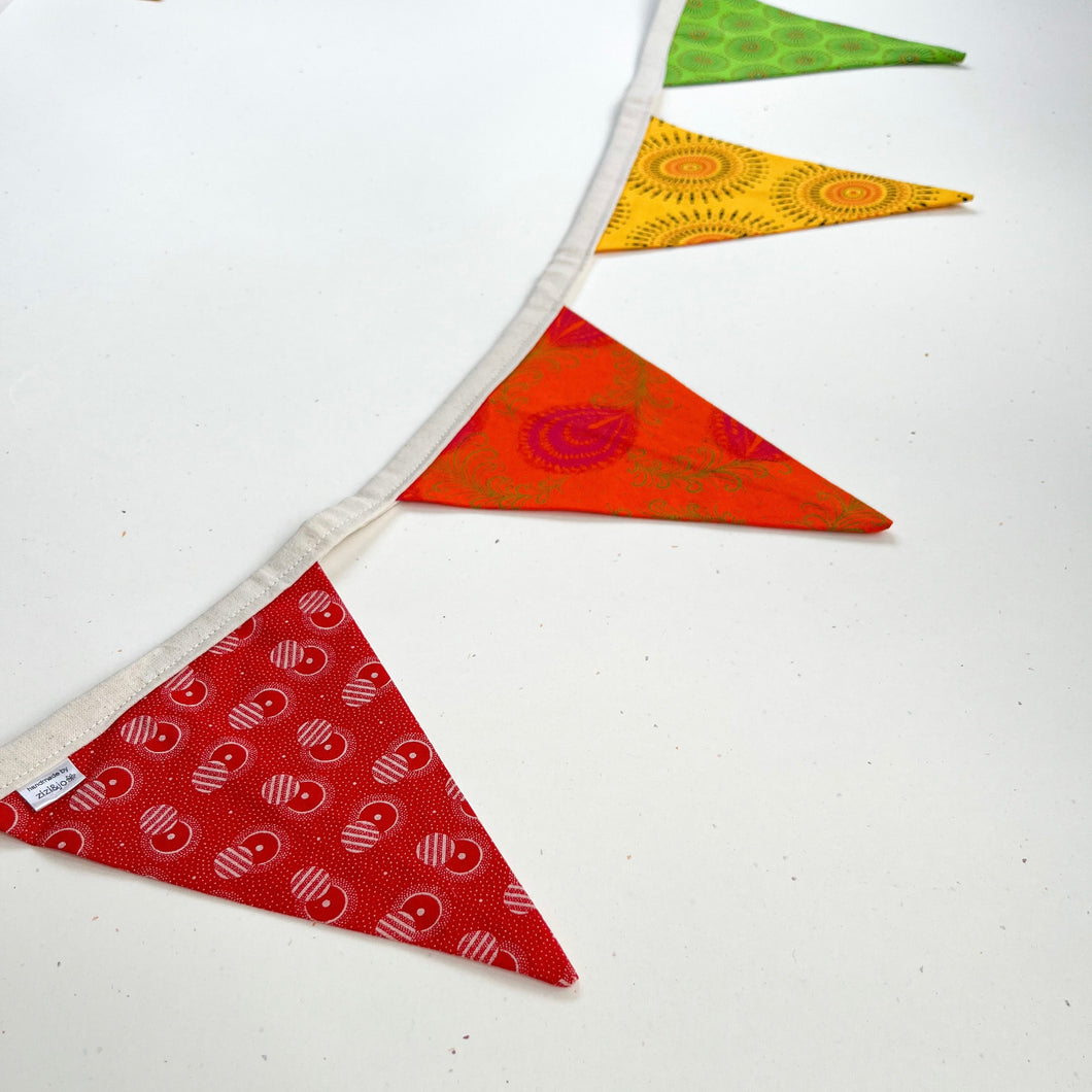 Rainbow Shweshwe Bunting Banner - Medium Flags