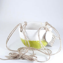 Load image into Gallery viewer, Ceramic Hanging Planter - Chatreuse and White
