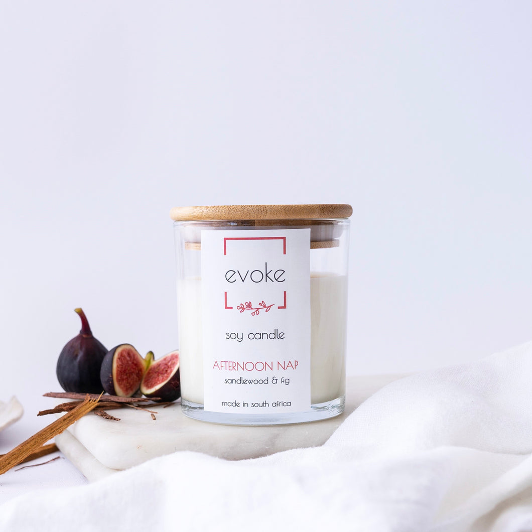 Scented Soy Candle - Afternoon Nap (Sandalwood and Fig)