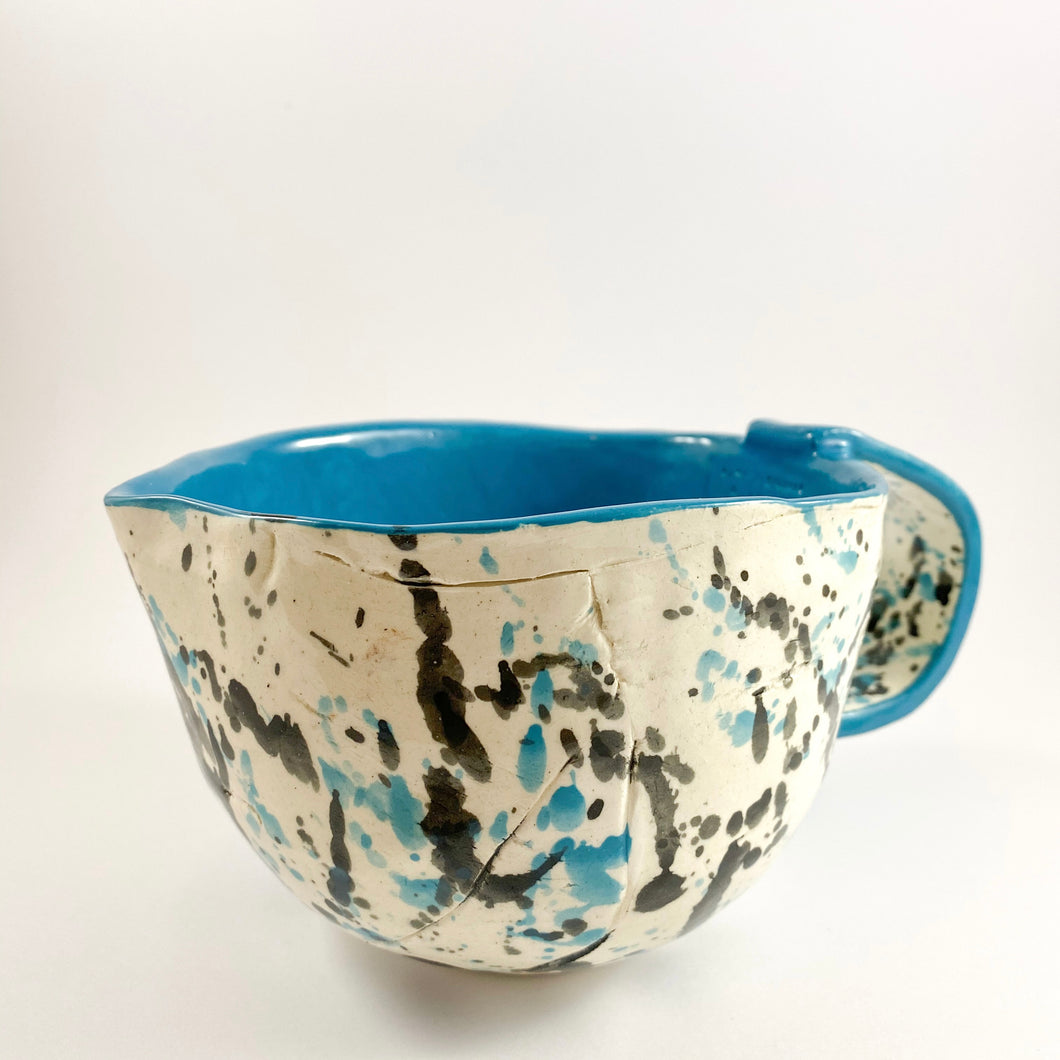 Ceramic Jug - Turquoise with Splashes