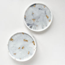 Load image into Gallery viewer, Resin Coasters (set of 4) - White and Gold
