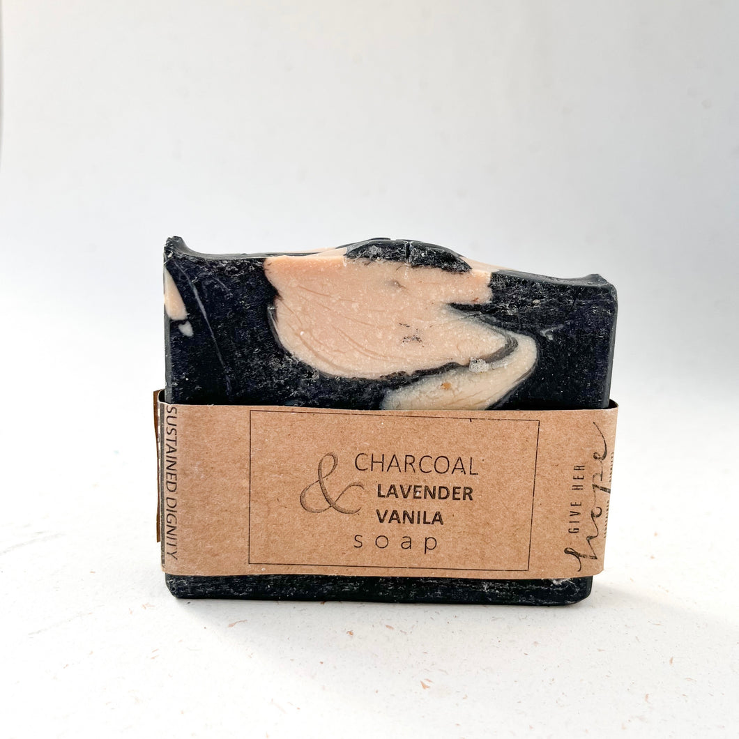 Handmade Soap - Charcoal Lavender and Vanilla