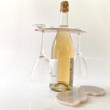 Load image into Gallery viewer, Resin Wine Butler and Coasters - Pink and Grey
