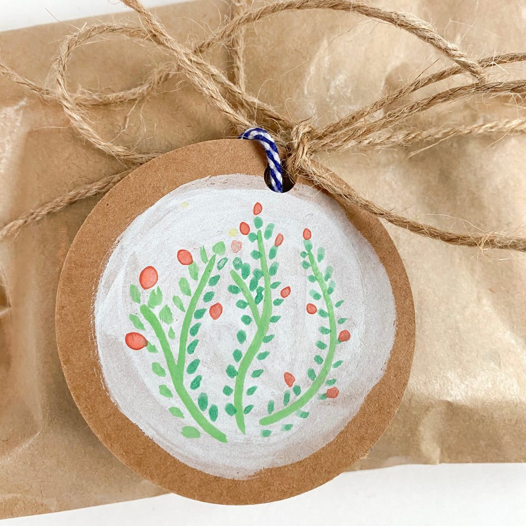 Handpainted Gift Tag - Floral Circle