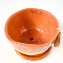 Load image into Gallery viewer, Ceramic Plant Pot - Terracotta and Yellow with base
