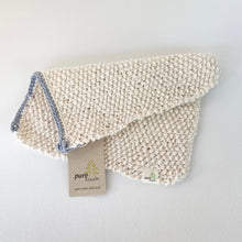 Load image into Gallery viewer, Cotton Dish Cloth - Natural with blue trim
