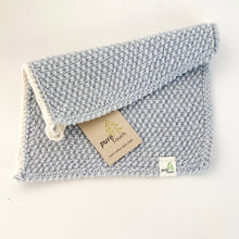 Load image into Gallery viewer, Cotton Dish Cloth - Blue with natural trim
