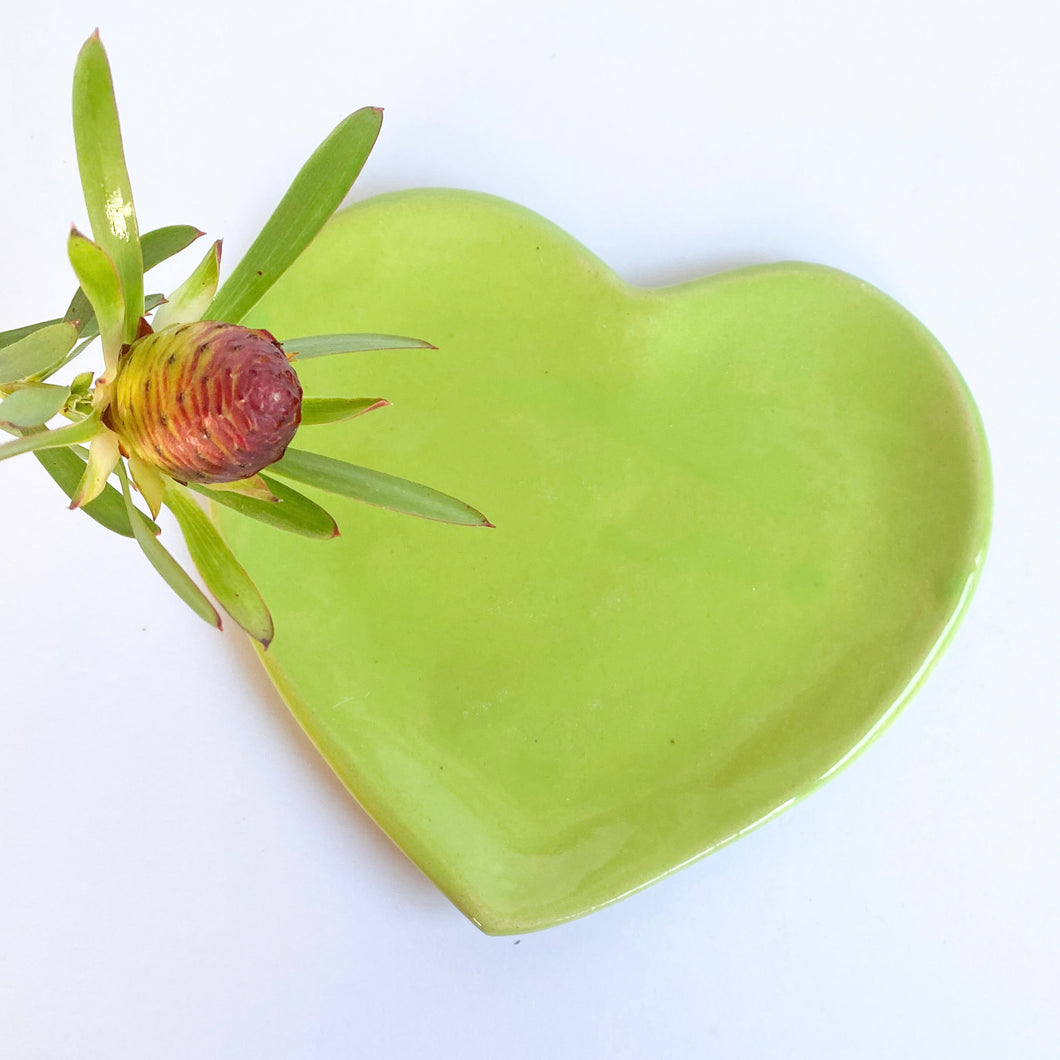 Ceramic Heart Plate - Green