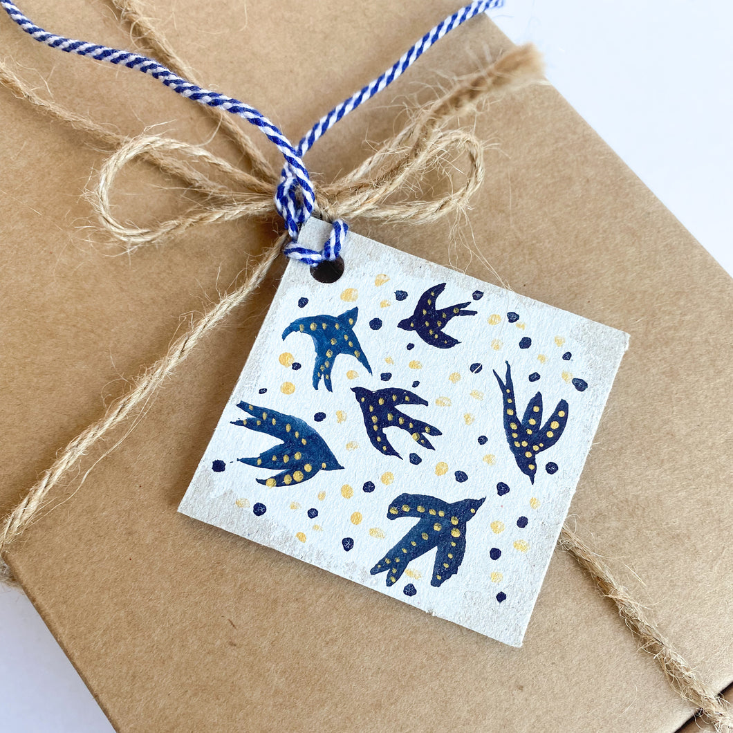 Handpainted Gift Tag - Birds