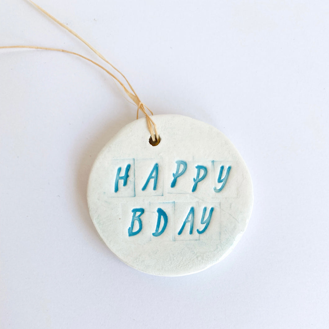 (Re)-Gift Tag - Happy Birthday (blue)