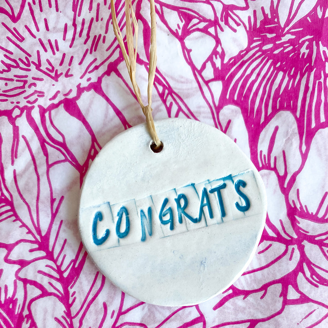 (Re)-Gift Tag - Congrats (blue) - medium