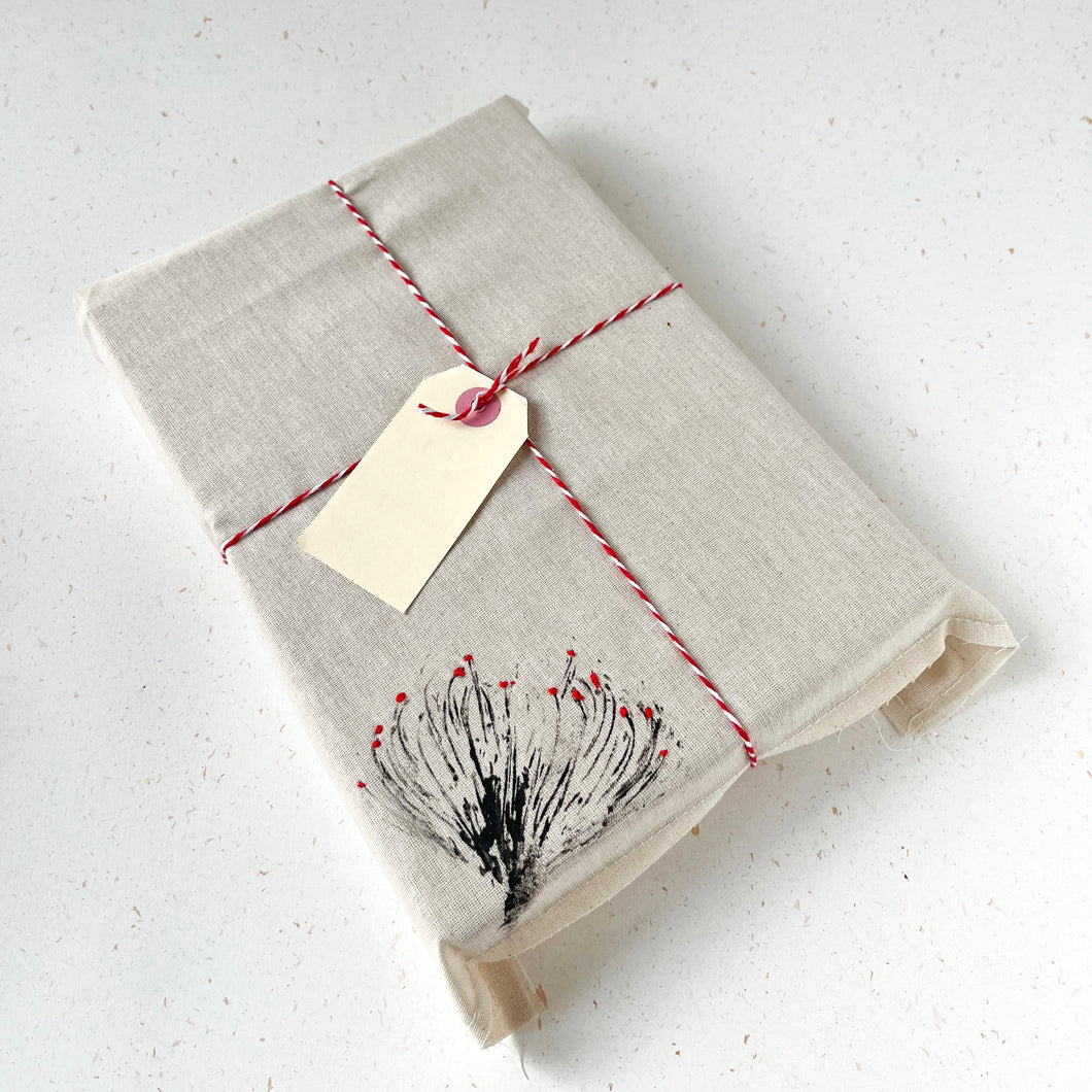 Hand Printed Gift Bag with Tag - Pincushion