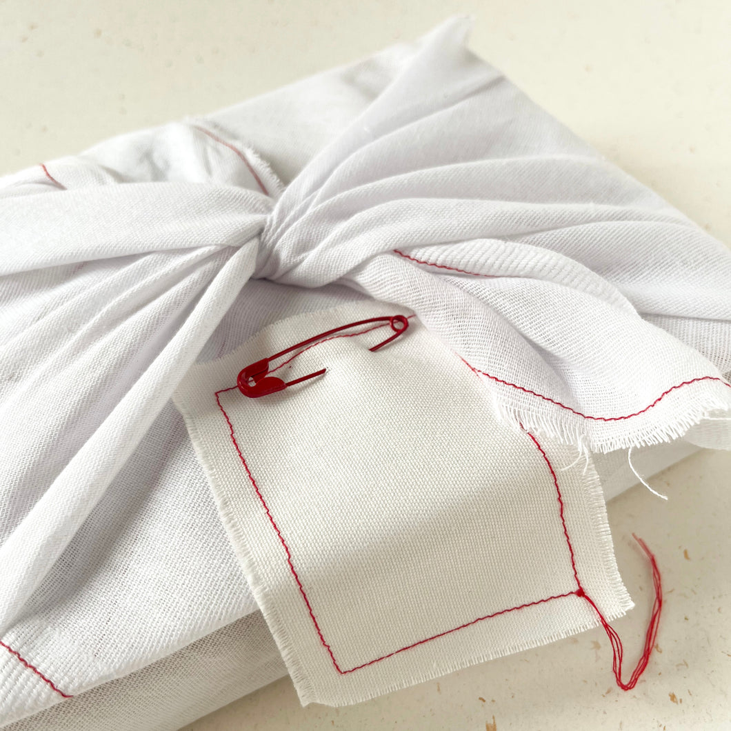 White Fabric Furoshiki Wrap (Set of 3)