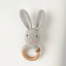 Load image into Gallery viewer, Baby Rattle and Teether - Grey Bunny
