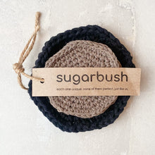 Load image into Gallery viewer, Crocheted Trivet and Coaster Set - Black and Stone
