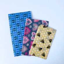 Load image into Gallery viewer, Beeswax Food Wraps (3 pack)
