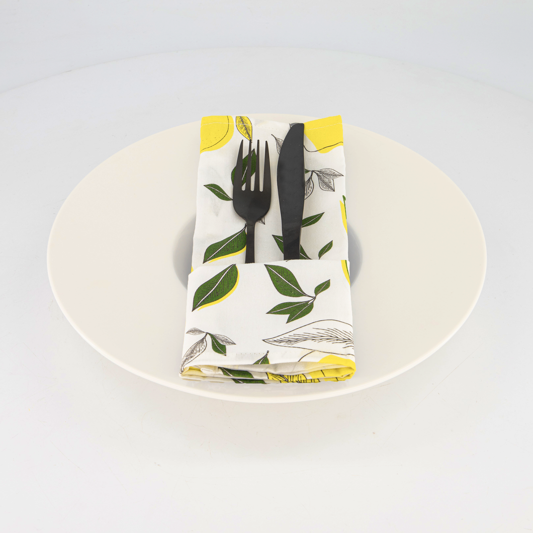 Napkins - Lemon and Leaves (set of 4)