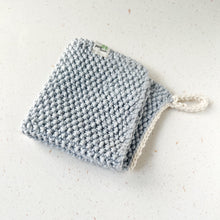 Load image into Gallery viewer, Cotton Dish Cloth - Blue with natural trim

