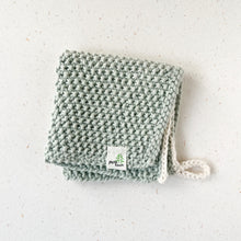 Load image into Gallery viewer, Cotton Dish Cloth - Green with natural trim
