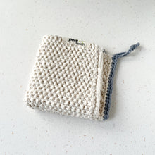 Load image into Gallery viewer, Cotton Dish Cloth - Natural with blue trim
