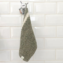 Load image into Gallery viewer, Bamboo Cotton Wash Cloth - Green with Natural stripe
