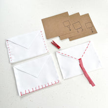 Load image into Gallery viewer, Card and White Fabric Envelope - Set of 3
