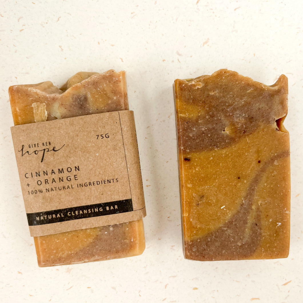 Handmade Natural Soap - Cinnamon and Orange (75g)