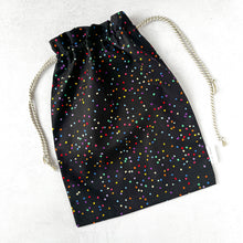 Load image into Gallery viewer, Fabric Gift Bag - Black with Dots

