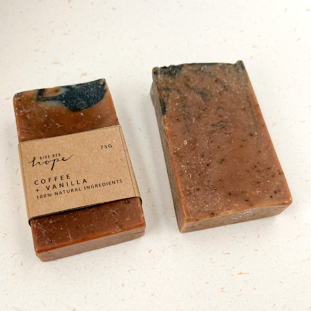 Handmade Natural Soap - Coffee and Vanilla (75g)